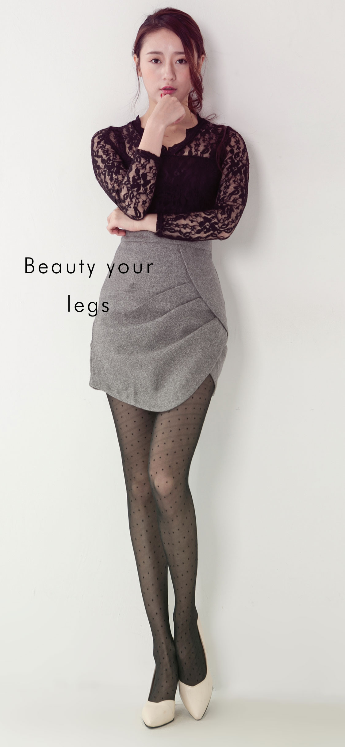 rising star pattern stockings B16