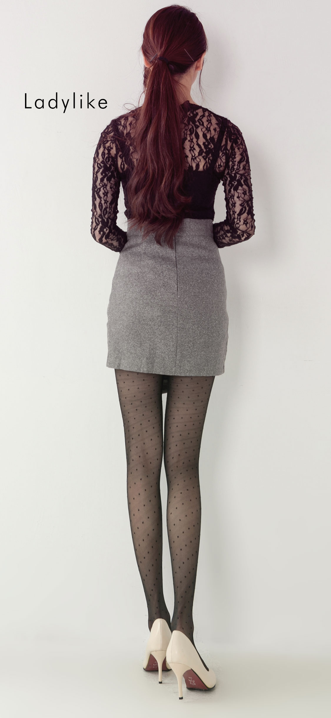 rising star pattern stockings B16
