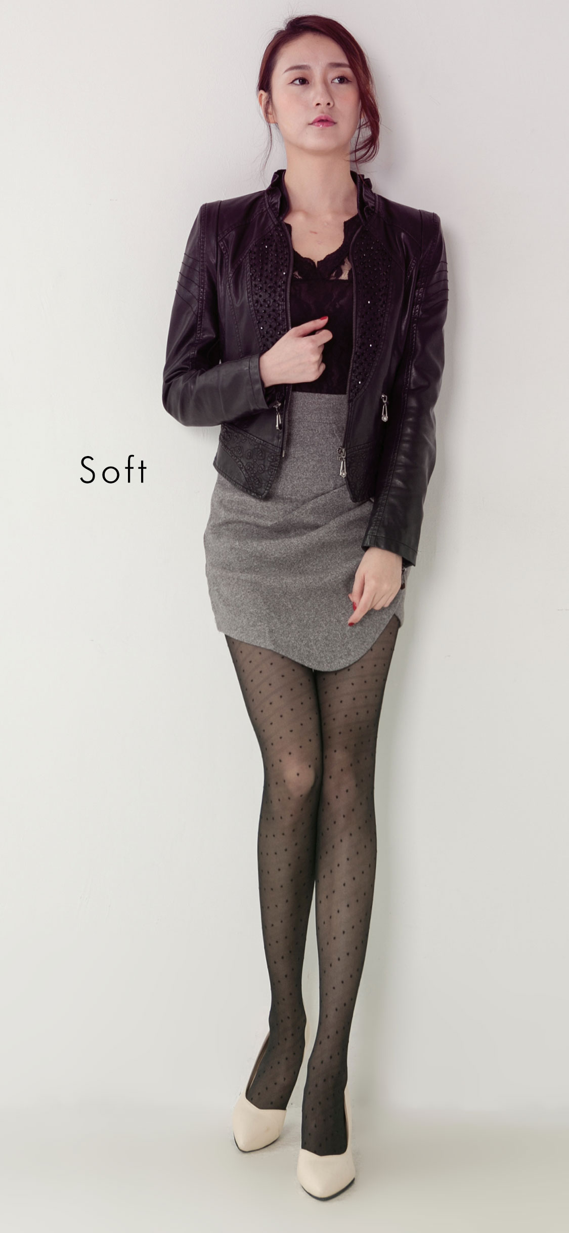 rising star pattern stockings B16