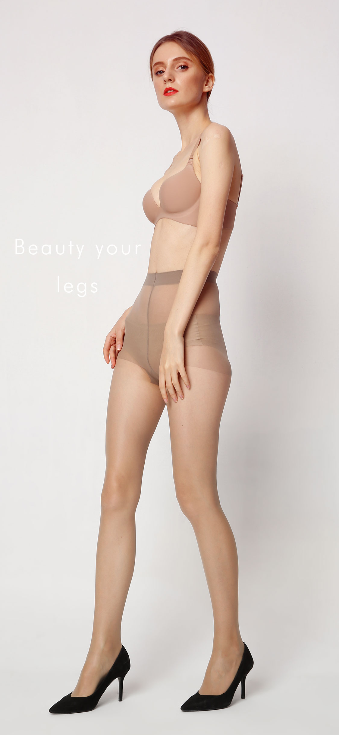 rising star nude grey stockings C79